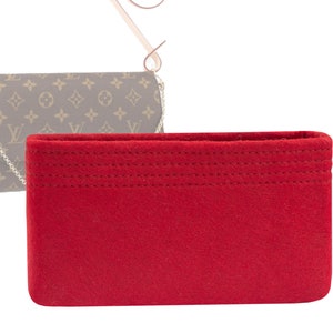 Customizable "Favorite MM Bag" Felt Bag Insert Organizer And Bag Liner In 10cm/3.9inches Height, Red Color