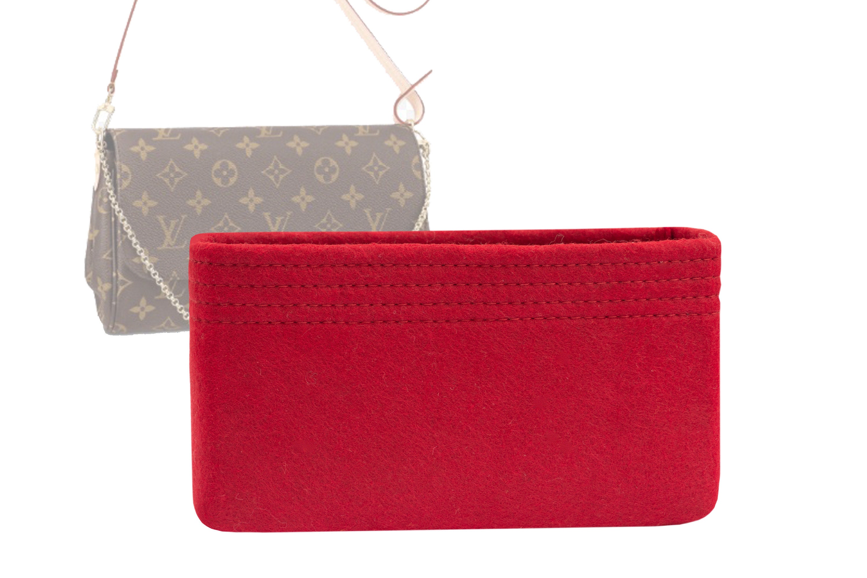 LV Favorite MM Red Felt Insert /Organizer/ Shaper/Protector- Ships Fast  From US