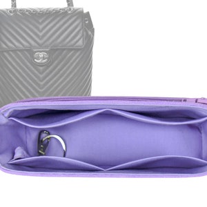 Customizable &quot;Urban Spirit Backpack Large&quot; Fabric Lined Felt Bag Organizer And Bag Liner In 18cm/7.1inches Height, Lilacs Color