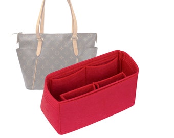 Customizable &quot;Totally PM - Bottom Length 13.7&#39;&#39;/35 cm&quot; Felt Bag Insert Organizer In 5.5&quot;/14 cm Height, Bag Liner, Red