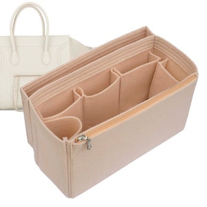 Customizable &quot;Luggage Phantom Medium Bag&quot; Felt Bag Insert Organizer And Bag Liner In 18cm/7inches Height, Peach Color