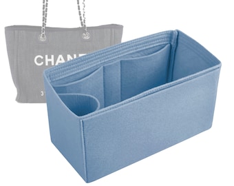 Organizador de inserción de bolsa de fieltro personalizable "Deauville Canvas Small Tote Bag" y forro de bolsa de 18cm/7 pulgadas de altura, color azul claro