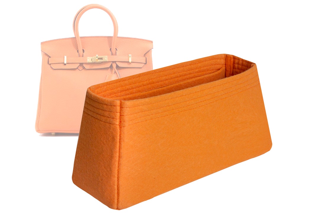 Customizable birkin 30 Bottom Length 11.8''/30 Cm Felt Bag Insert Organizer in 6/15.5 Cm Height