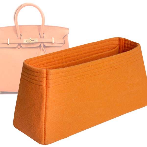 Personnalisable "Birkin 30 - Bas Longueur 11.8''/30 cm" Organisateur d'Insert de Sac en Feutre de 6"/15.5 cm de Hauteur, Doublure de Sac, Orange