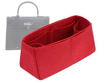 Customizable "Kelly 32 Bag" Felt Bag Insert Organizer And Bag Liner In 14cm/5.5inches Height, Red Color