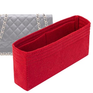 Customizable &#39;&#39;Jumbo Classic Single Flap Bag&#39;&#39; Bag Insert Organizer In 13cm/5.1 Inches Height, Red Color