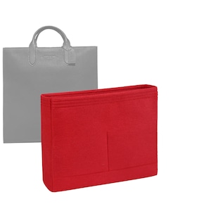 Customizable Gotham Tall Tote Bag Bottom Length 14.5''/37 cm Felt Bag Insert Organizer In 9.8/25 cm Height, Bag Liner, Red image 1