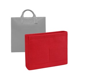 Customizable "Gotham Tall Tote Bag - Bottom Length 14.5''/37 cm" Felt Bag Insert Organizer In 9.8"/25 cm Height, Bag Liner, Red