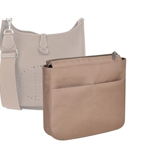 Individualisierbarer „Evelyne PM 29 Bag“ Stofftascheneinsatz Organizer und Taschenliner in 20 cm Höhe, Mokkafarbe