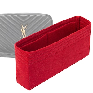 Customizable &quot;Lou Camera Bag Mini&quot; Felt Bag Insert Organizer And Bag Liner In 10cm/3.9inches Height, Red Color