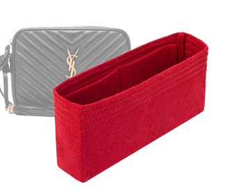 Customizable &quot;Lou Camera Bag&quot; Felt Bag Insert Organizer And Bag Liner In 11.5cm/4.5inches Height, Red Color