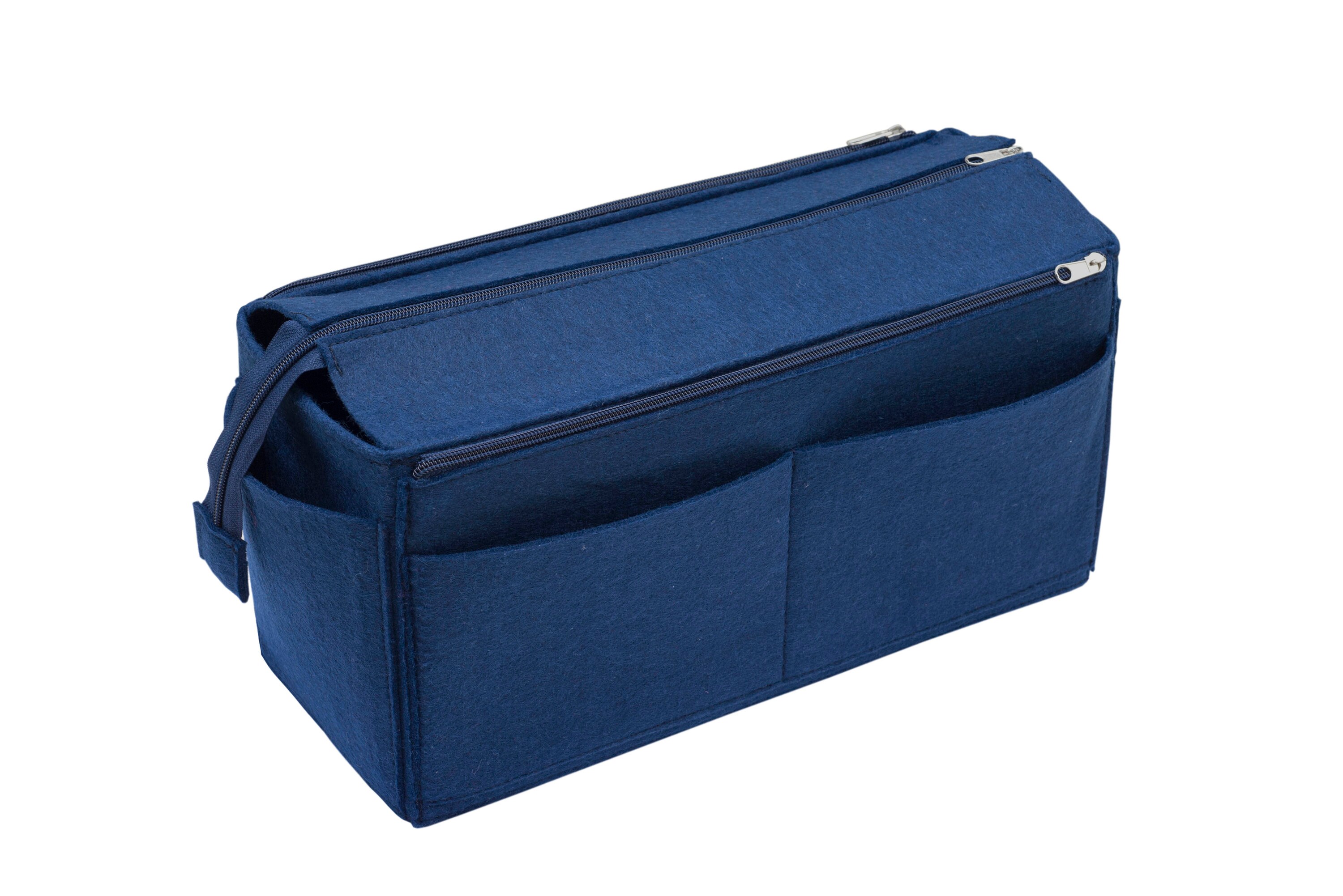 Customizable Felt Tote Bag Organizer, Purse Insert (Invisible Handles, Zip Pocket, Key Chain Hook, Detachable Compartments)