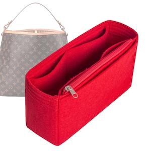 Customizable &quot;Delightful MM Monogram Canvas Hobo Bag&quot; Felt Bag Insert Organizer And Bag Liner In 14cm/5.5inches Height, Red Color