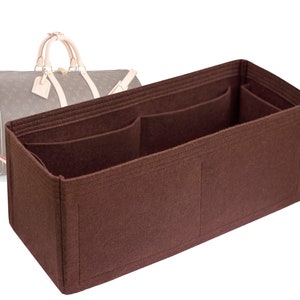 Customizable &quot;Keepall 55&quot; Felt Bag Insert Organizer And Bag Liner In 19cm/7.4inches Height, Brown Color