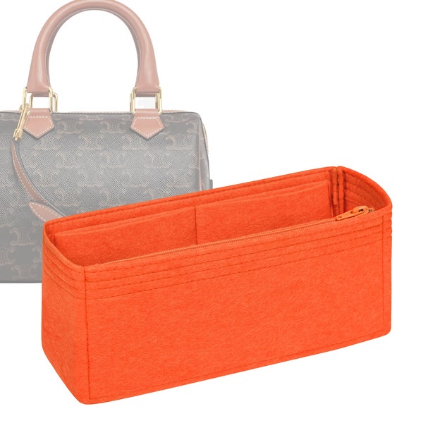 Customizable "Boston Bag Small Bag" Felt Bag Insert Organizer And Bag Liner In 10cm/3.94inches Height, Orange Color
