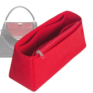 Customizable &quot;Peekaboo X-Lite Large&quot; Felt Bag Insert Organizer And Bag Liner In 14cm/5.5inches Height, Red Color