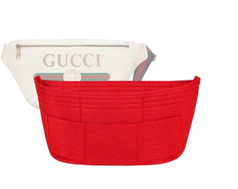 Customizable "Oversized Logo Print Large Belt Bag" Felt Bag Insert Organizer And Bag Liner In 13.5cm/5.5inches Height, Red Color