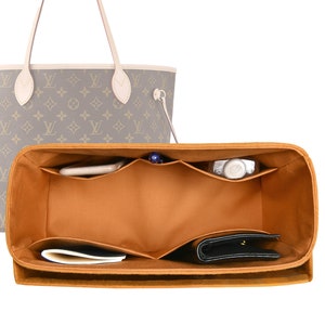 Aanpasbare 'Neverfull MM'-stof gevoerde vilten tasopberger en tasvoering, hoogte 18 cm, kaneelkleur