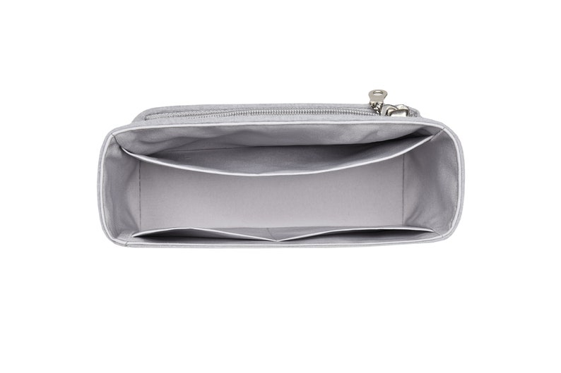 Customizable Kelly 25 Sellier Bottom Length 9.8''/25 cm Fabric Lined Felt Bag Insert Organizer In 3.9/10 cm Height, Bag Liner, Silver image 4