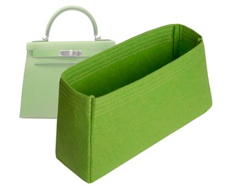 Customizable "Kelly 28 - Bottom Length 11"/28 cm" Felt Bag Insert Organizer In 4.7"/12 cm Height, Bag Liner, Green