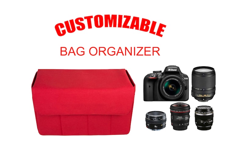 Customizable Camera Bag Insert Organizer Purse Insert Plain Etsy