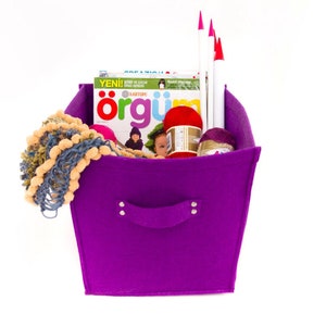 Boîte de rangement en feutre, sac à tricoter, rangement pour salle de bain, option de couleur disponible - expédition dans le monde entier 4-6 jours