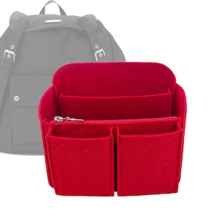 Customizable &quot;Noe Backpack&quot; Felt Bag Insert Organizer And Bag Liner In 26.5cm/10.4inches Height, Red Color