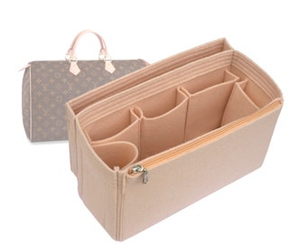 Customizable "Speedy 35 - Bottom Length 13.8"/35 cm" Felt Bag Insert Organizer In 6.3"/16 cm Height, Bag Liner, Peach
