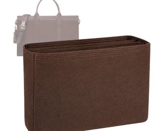 Customizable "Commuter Briefcase" 22cm/8.7" Height Office Bag Insert Organizer with Double Laptop Compartment