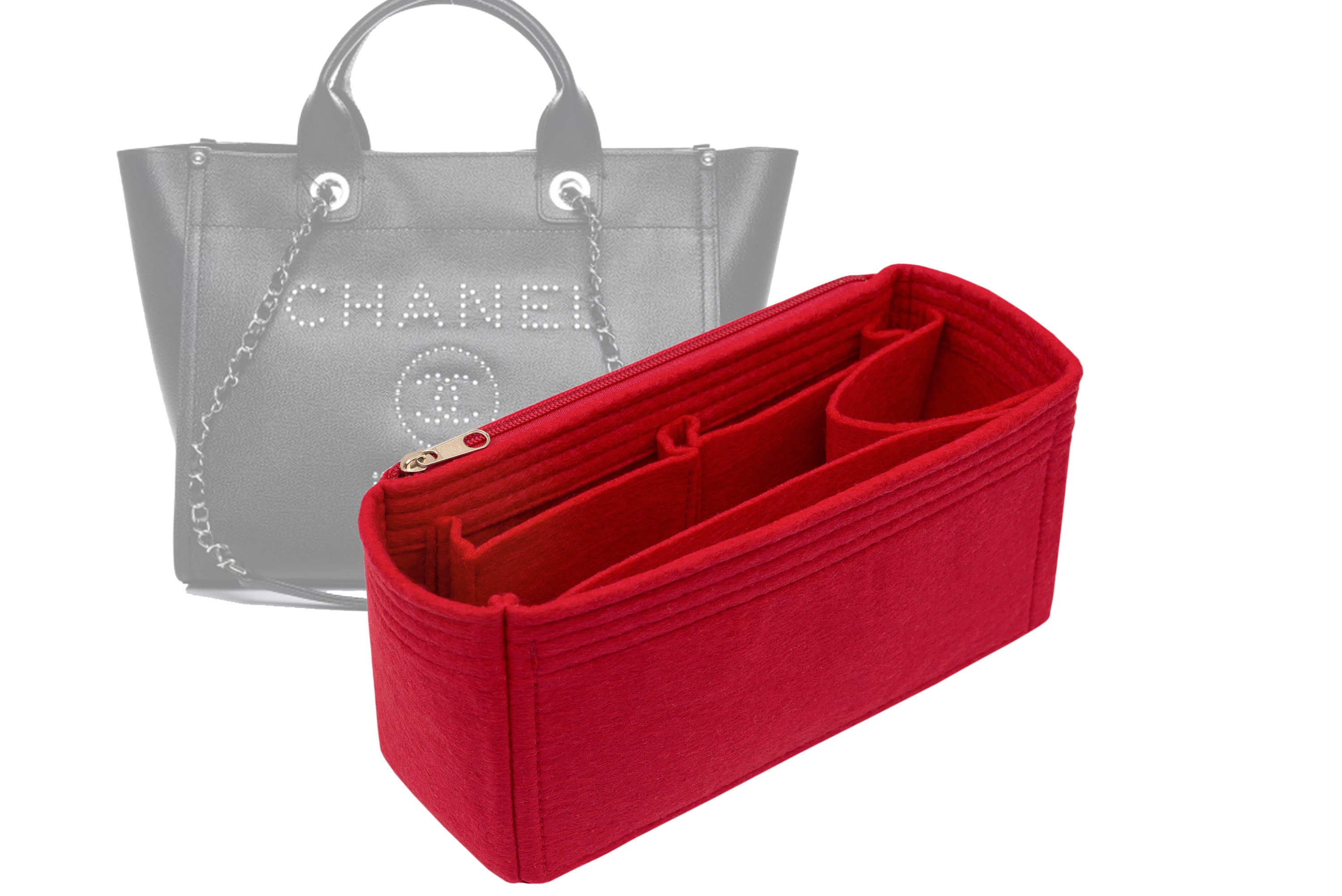 Customizable deauville Canvas Tote Small Bag Felt Bag Insert Organizer and Bag Liner In18cm 7inches Height Red Color Etsy