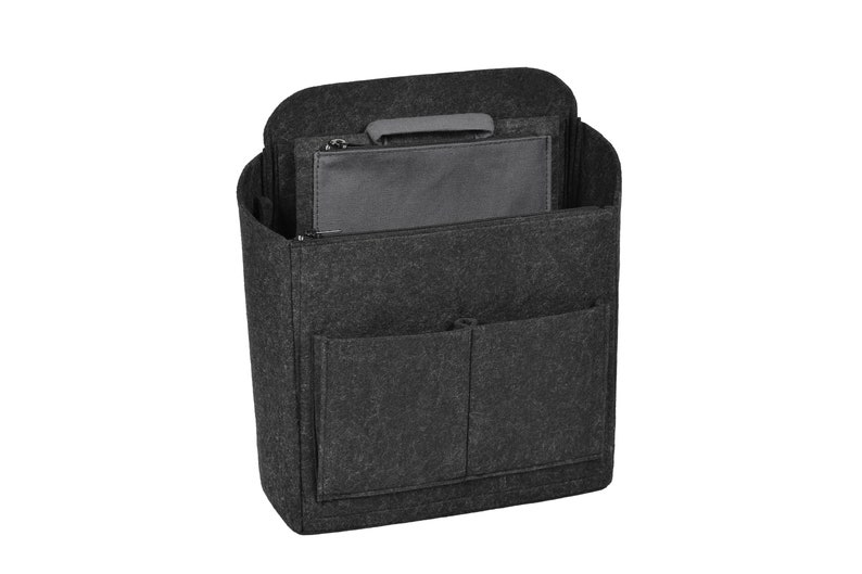 Customizable Bag Insert Organizer, Felt Bag Insert Organizer, With iPad Placer & Laptop Place Worldwide Shipping 4-6 Days image 3