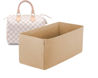 Customizable "Speedy 25 Bag" Felt Bag Insert Organizer And Bag Liner In 14cm/5.5inches Height, Beige Color