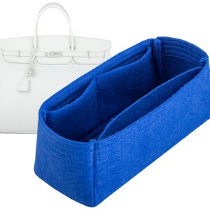 Customizable &quot;Birkin 40 Bag&quot; Felt Bag Insert Organizer And Bag Liner In 18cm/7inches Height, Royal Blue Color