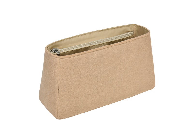 Customizable Kelly 35 Bag Fabric Lined Felt Bag Insert Organizer And Bag Liner In 12.5cm/4.9inches Height, Beige Color image 4
