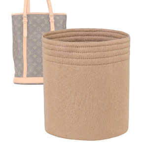 Customizable "Bucket GM Bag" Felt Bag Insert Organizer And Bag Liner In 32cm/12.6inches Height, Beige Color