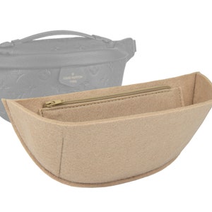 Customizable "Bumbag Empreinte Bag" Felt Bag Insert Organizer And Bag Liner In 10cm/3.9inches Height, Beige Color