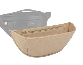 Customizable "Bumbag Empreinte Bag" Felt Bag Insert Organizer And Bag Liner In 10cm/3.9inches Height, Beige Color