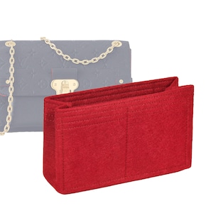 Customizable &quot;Vavin PM - Bottom Length 9.8&quot;/25 cm&quot; Felt Bag Insert Organizer In 4.9&quot;/12.5 cm Height, Bag Liner, Red