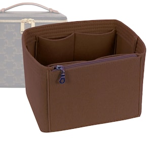 Customizable &quot;Square Triomphe Vanity Case&quot; – Felt Bag Insert Organizer & Liner – 15 cm (6”) Height – Red Color
