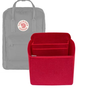 Customizable &quot;Kanken Laptop 15&quot; Felt Bag Insert Organizer And Bag Liner In 35cm/13.7inches Height, Red Color