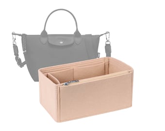 Customizable "Le Pliage Energy S - Bottom Length 9.8"/24.8 cm" Felt Bag Insert Organizer In 4.7"/12 cm Height, Bag Liner, Peach Color