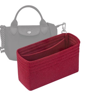 Customizable Le Pliage Energy XS Bag Felt Bag Insert Organizer And Bag Liner In 11cm/4.33inches Height, Red Color image 1