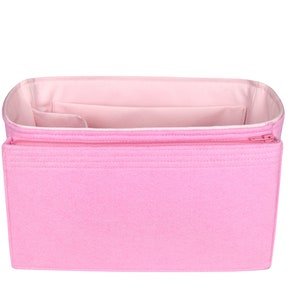 Customizable Neverfull MM Bottom Length 12.2''/31 cm Fabric Lined Felt Bag Insert Organizer In 7/18 cm Height, Bag Liner, Pink Rose image 5