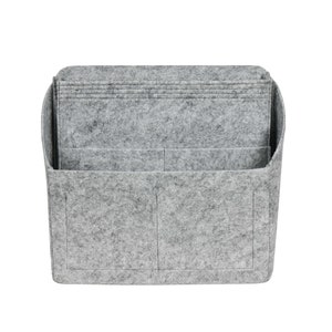 Customizable Christopher PM Bottom Length 12.6''/32 cm Felt Bag Insert Organizer In 11.8/30 cm Height, Bag Liner, Light Gray image 4