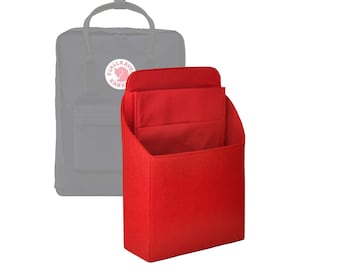 Customizable "Kanken Classic Backpack" Fabric Lined Felt Bag Organizer And Bag Liner In 33cm/12.9 Height, Red Color