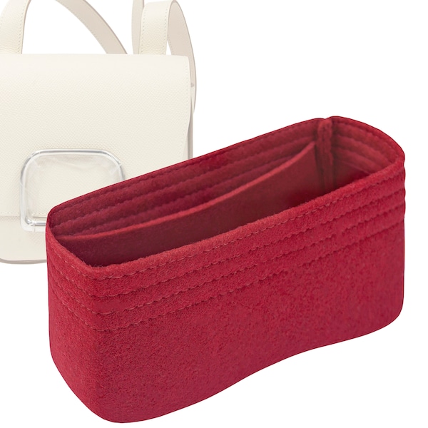 Customizable "Della Cavalleria Mini  Bag" Felt Bag Insert Organizer And Bag Liner In 13cm/5.1inches Height, Wine Color