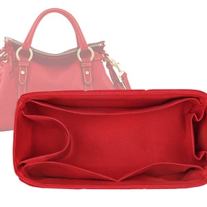Organiseur de sac personnalisable « Florentine Satchel » doublé de feutre et doublure de sac de 13 cm de hauteur, couleur rouge