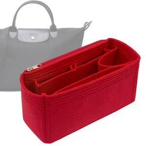Customizable &quot;Le Pliage Neo Short Handle Medium Bag&quot; Felt Bag Insert Organizer And Bag Liner In 14cm/5.5inches Height, Red Color
