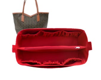 Moynat Calfskin Canvas M Tote PM Bag Organizer| Free Size & Pocket |Fabric Liner, 15cm / 5.9 inches Height