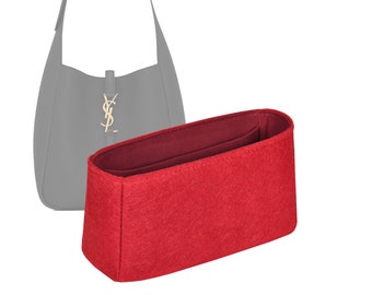 Customizable "LE 5 A 7 Shoulder Bag Small" Fabric Lined Felt Bag Insert Organizer And Bag Liner In 4.7"/12 cm Height, Red Color